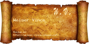 Weiser Vince névjegykártya